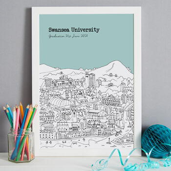 Personalised Swansea Graduation Gift Print, 8 of 9