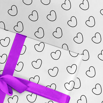 Goth Valentines Day Heart Wrapping Paper Roll #575, 2 of 2