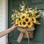 Spring Sunflower Basket Door Wreath, thumbnail 1 of 6