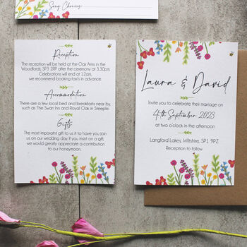 Digital Wildflower Floral Wedding Invitations, 2 of 6