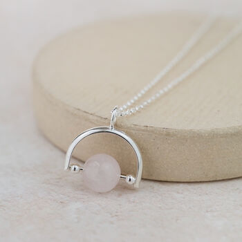Sterling Silver Semi Precious Bead Spinner Pendant, 4 of 7