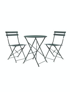 Small Bistro Set In Soft Or Forest Green, 4 of 4
