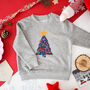 Liberty Of London Christmas Tree Children's Jumper Grey, thumbnail 2 of 8