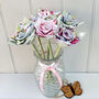 4th 12th Anniversary Linen Roses Tulips Jug Tag Option, thumbnail 8 of 9