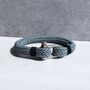 Men's Nautical Shackle And Grey Thick Rope Bracelet, thumbnail 1 of 3