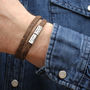 Personalised Men's Double Leather Wrap Bracelet, thumbnail 2 of 5