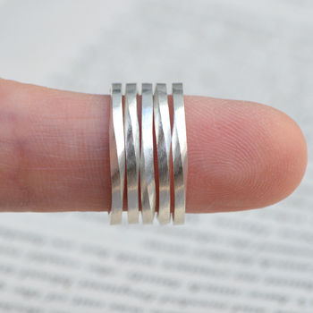 Inside Out Stacking Ring In Sterling Silver, 3 of 6