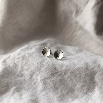 Small Textured Round Stud Earrings, 11 of 12
