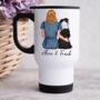 Lady And Dog Themed Travel Mug, thumbnail 1 of 9