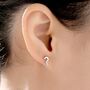 Question Mark Stud Earrings In Sterling Silver, thumbnail 1 of 12