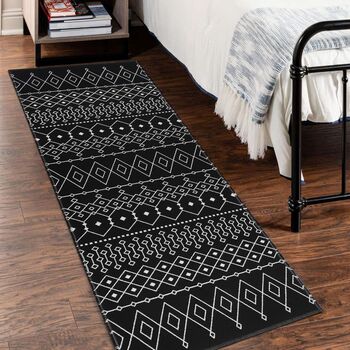 Black Woven Runner Rug, 7 of 8
