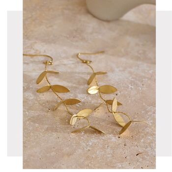 Monaco D’or Gold Chrome Flower V Gala Drop Gift Earrings, 2 of 3