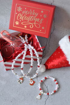 Christmas Gift Box Coaster And Bracelet And Necklace, 3 of 7