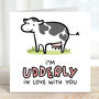 I'm Udderly In Love With You Funny Valentine's Card, thumbnail 2 of 3