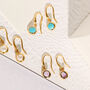Birthstone Hook Earrings In 18ct Gold Vermeil Plated, thumbnail 4 of 8