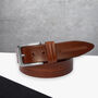 Men's Thick Full Grain Ribbed Leather Belt, thumbnail 3 of 6