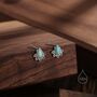 Sterling Silver Droplet Green Opal Crown Stud Earrings, thumbnail 1 of 10