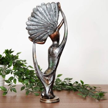 Maisonica Art Deco Silhouette Bronze Lady Figurine 31cm, 7 of 8