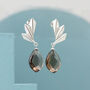Sterling Silver Drop Earrings With Smokey Quartz, thumbnail 4 of 5