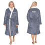 Personalised Sherpa Dressing Gown Front And Back Text, thumbnail 5 of 12