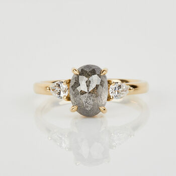 Grey Oval Diamond Engagement Ring, 2 of 3