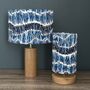 Tidal Marine Blue Patterned Drum Lampshades, thumbnail 6 of 9
