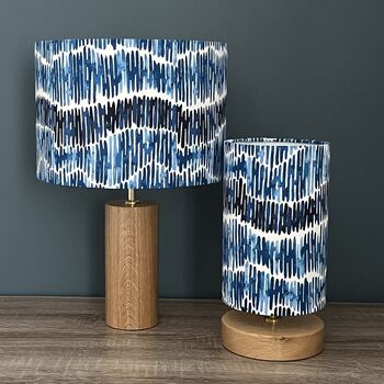 Tidal Marine Blue Patterned Drum Lampshades, 6 of 9