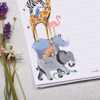 A4 Letter Writing Paper With Safari Zoo Animals, 2 of 4