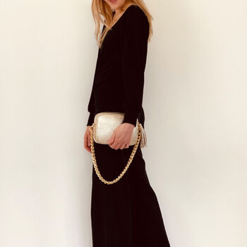 Gold Leather Crossbody Bag And Gold Chain Strap, 8 of 8