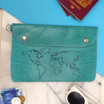 World Map Personalised Leather Family Travel Wallet, 3 of 8