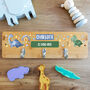 Personalised Dinosaur Wall Mounted Coat Hooks For Children's Bedroom, thumbnail 2 of 4