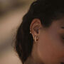 Juno Studded Pearl Inset Hoops, thumbnail 4 of 5