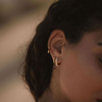 Juno Studded Pearl Inset Hoops, 4 of 5