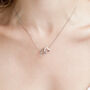 Silver Plated Crystal Encrusted Double Heart Necklace, thumbnail 2 of 3