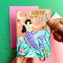 Gold Foiled Mermaid Birthday Card, thumbnail 1 of 5