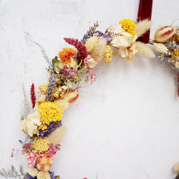 'Ceres' Handmade Dried Flower Wreath, 7 of 7