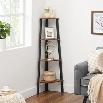 Four Tier Corner Shelf Bookcase Ladder Storage Unit, 6 of 8