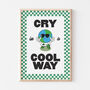 Retro Checkered Funny Cry In A Cool Way Print, thumbnail 2 of 7