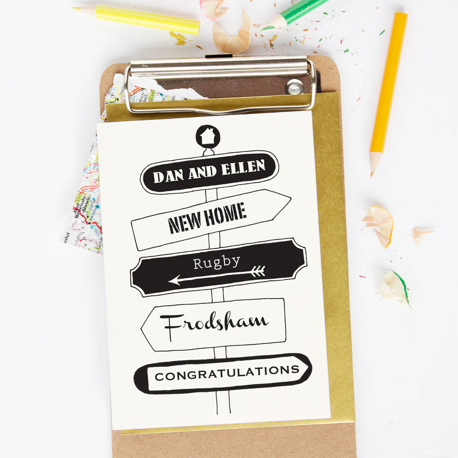 Personalised New Home Signpost Card By So Close