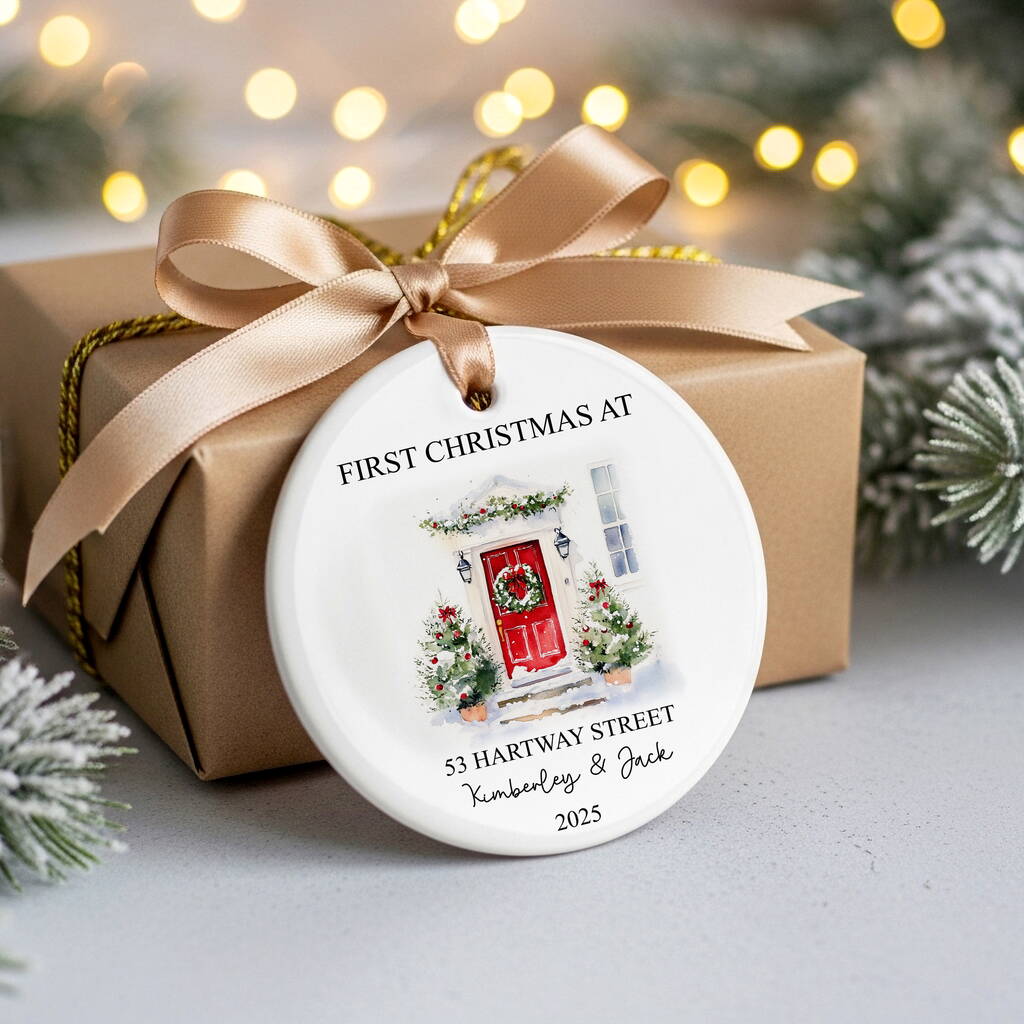 Personalised New Home Christmas Door Bauble, 1 of 5