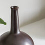 Dark Bulbous Ceramic Vase, thumbnail 2 of 3