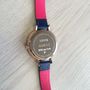 Montmartre Navy Blue And Pink Leather Ladies Watch, thumbnail 6 of 8