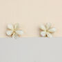 Simple Pearlescent Flower Stud Earrings, thumbnail 2 of 3