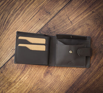 Personalised Thick Oiled Leather Wallet Rfid, 10 of 11