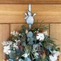Snowman Silver Metal Christmas Wreath Door Hanger, thumbnail 2 of 3