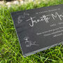Personalised Wreath Memorial Slate Grave Marker 25 X 15cm, thumbnail 4 of 9