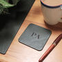 Personalised Initials Leather Mouse Pad And Coaster Set, thumbnail 5 of 11