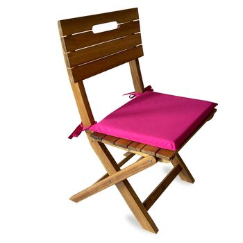 Hot Bright Pink Water Resistant Garden Chair Seat Pads, 2 of 4