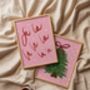 Fa La La La Pink And Red Christmas Fine Art Print, thumbnail 1 of 3