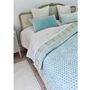 Turquoise Floral Indian Block Printed Cotton Bed Quilt, thumbnail 1 of 5